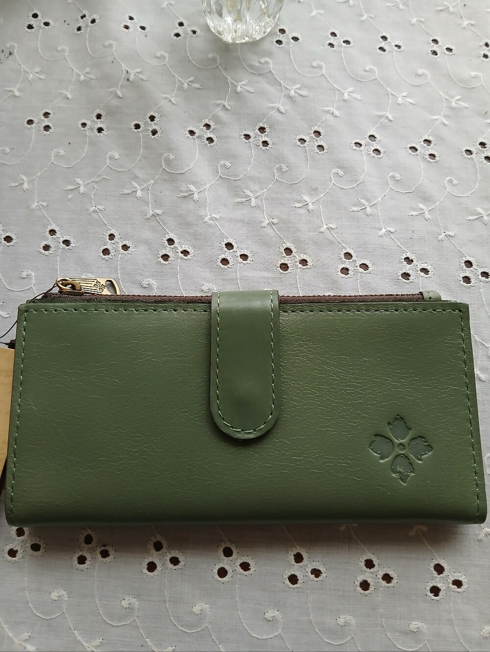 Patricia Nash Sage Distressed Vinyl Leather Wallet